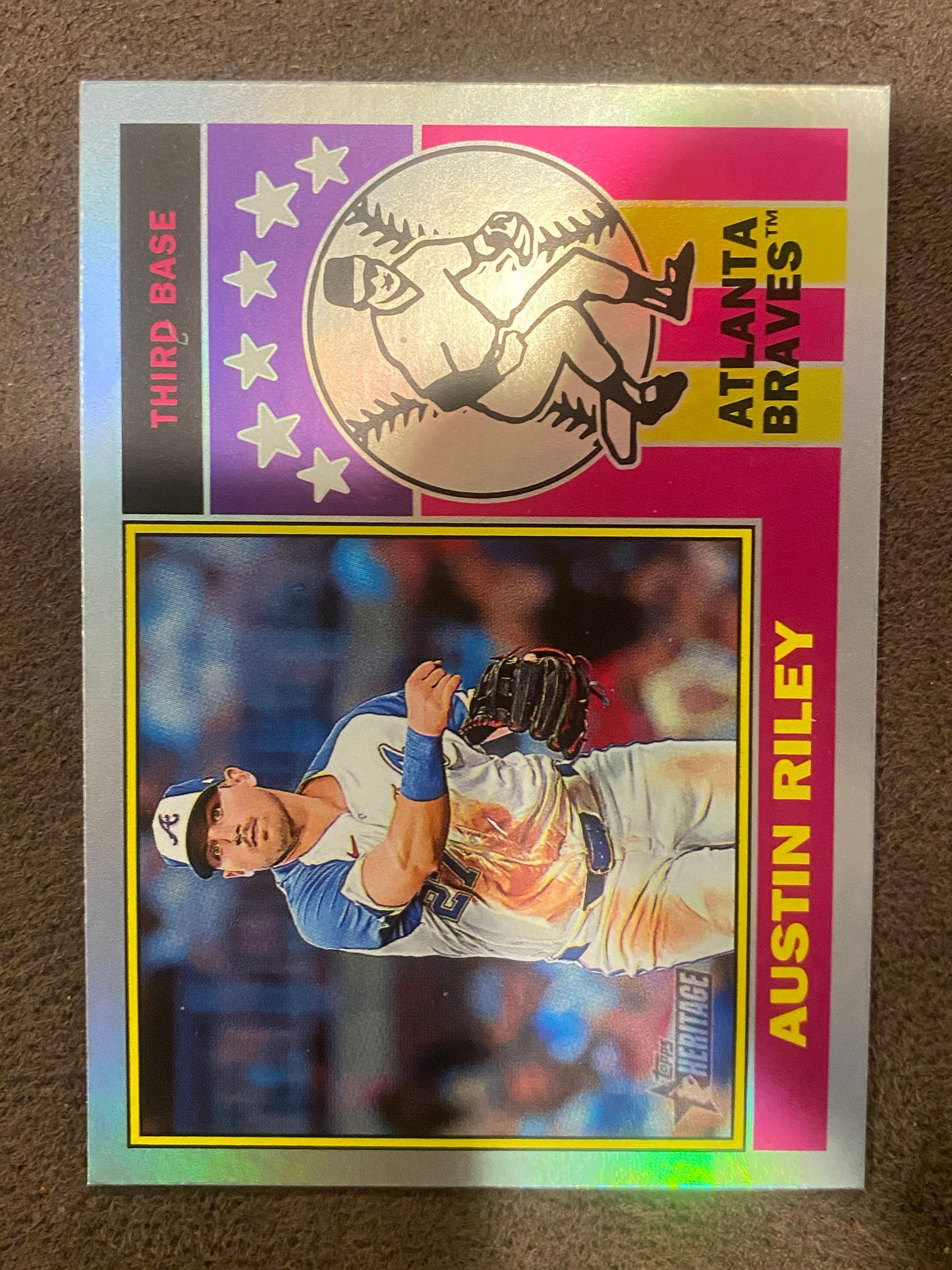 Austin Riley - 2025 Topps Heritage - Holographic - Braves