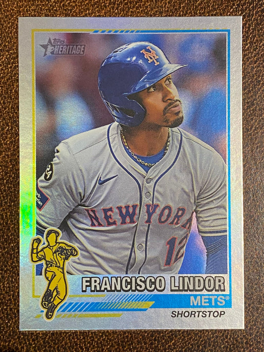 Franciso Lindor - 2025 Topps Heritage - 25th Anniversary Holographic - Mets