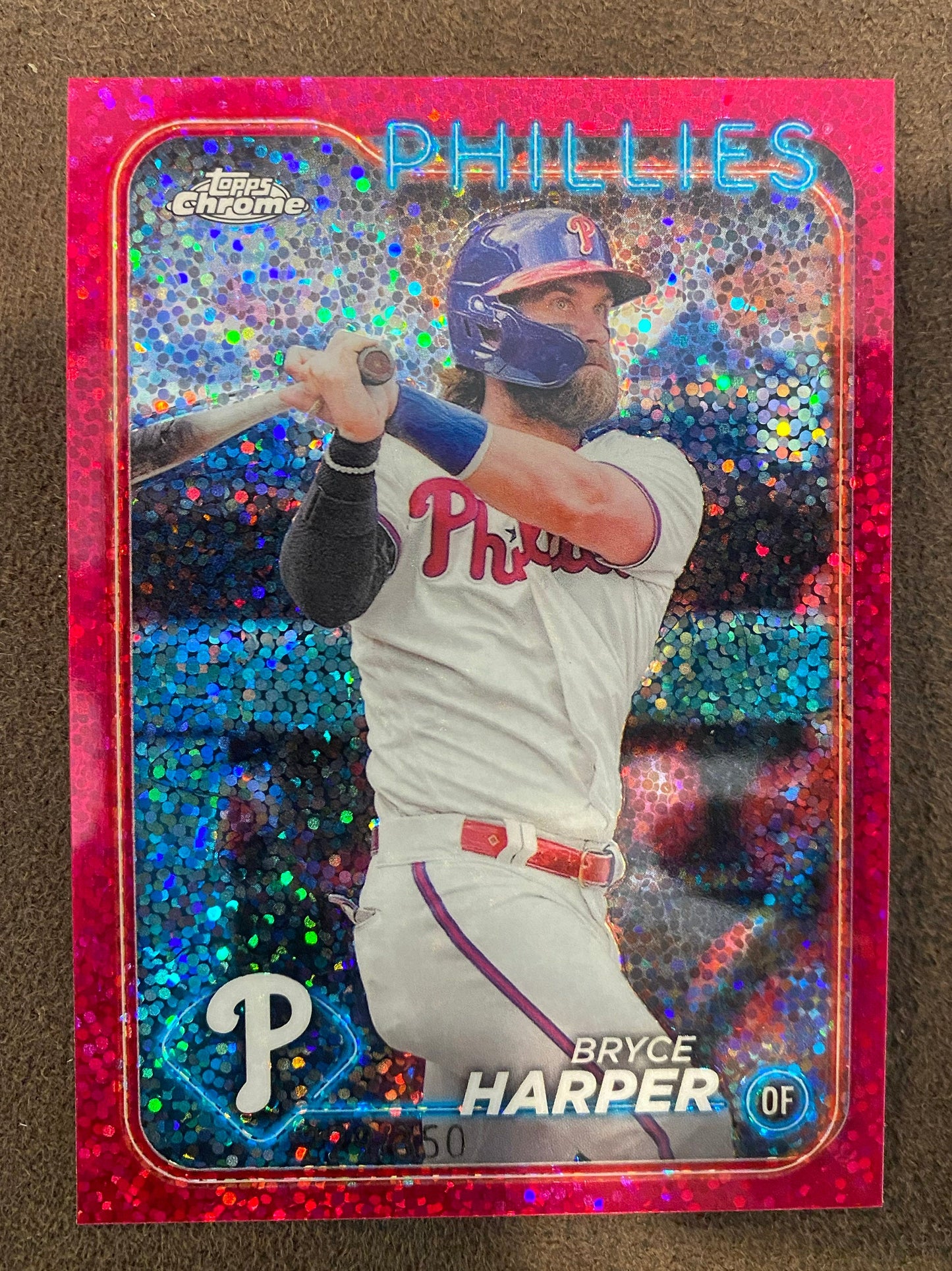 Bryce Harper - 2024 Topps Chrome - Fucia Speckle /350 - Phillies