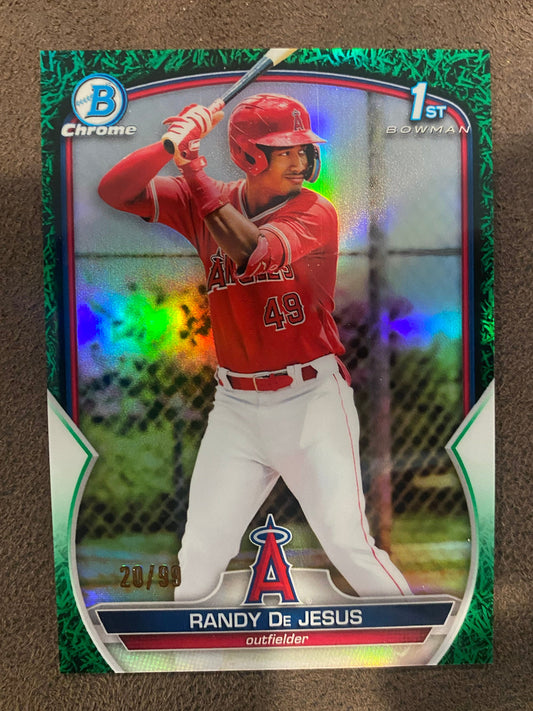 Randy De Jesus - 2023 Bowman - Green Grass Refractor /99 - Angels