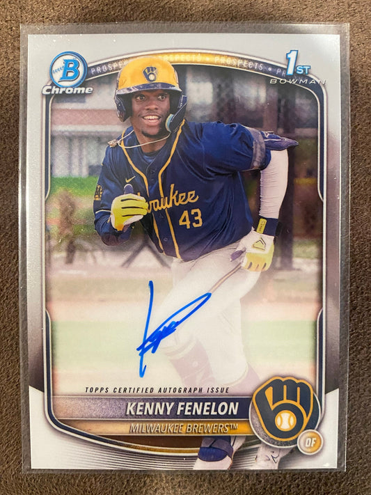 Kenny Fenelon - 2025 Bowman Chrome - 1st Chrome AUTO - Brewers