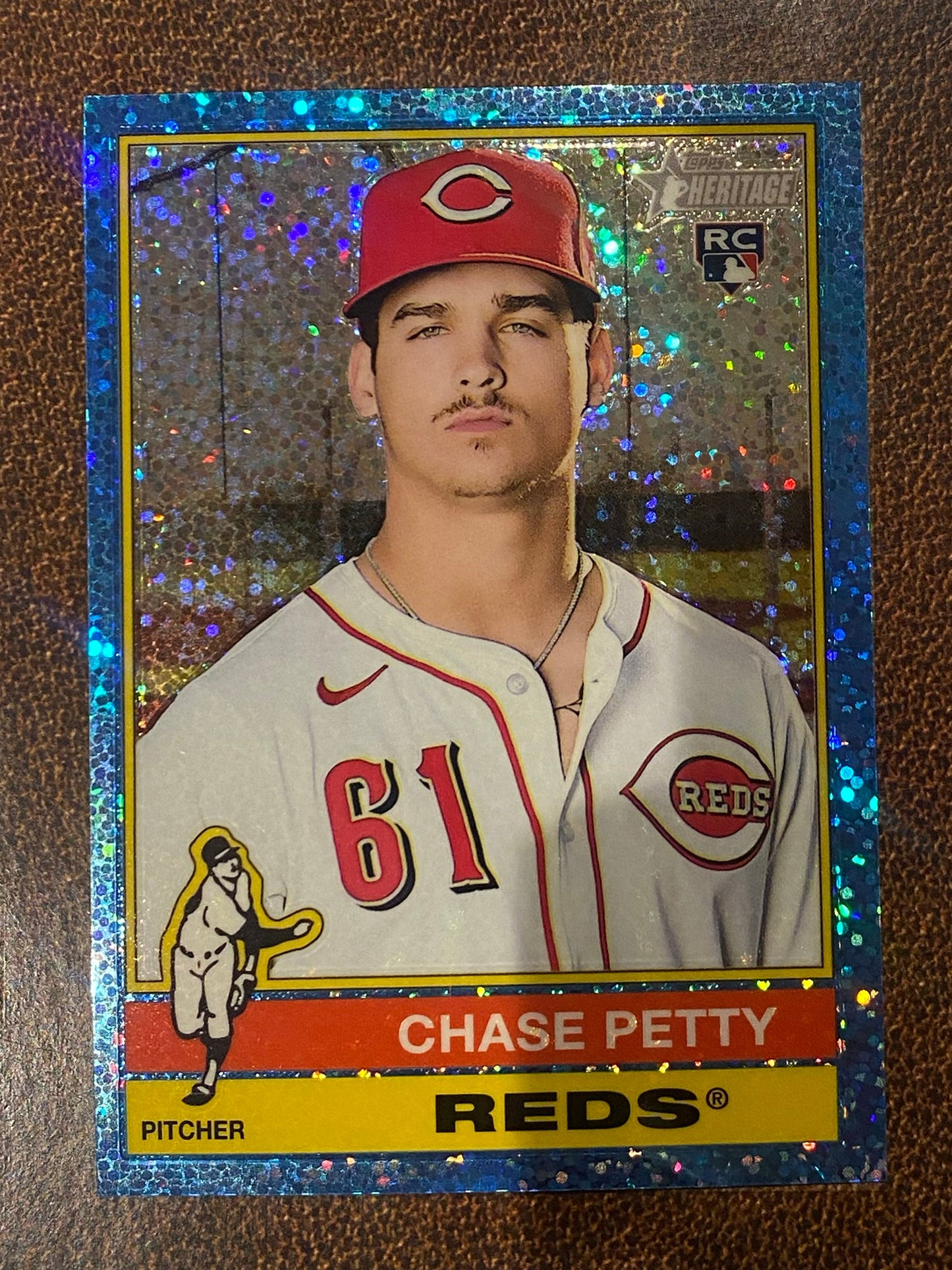 Chase Petty - 2025 Topps Heritage High Number - Blue Sparkle - Reds