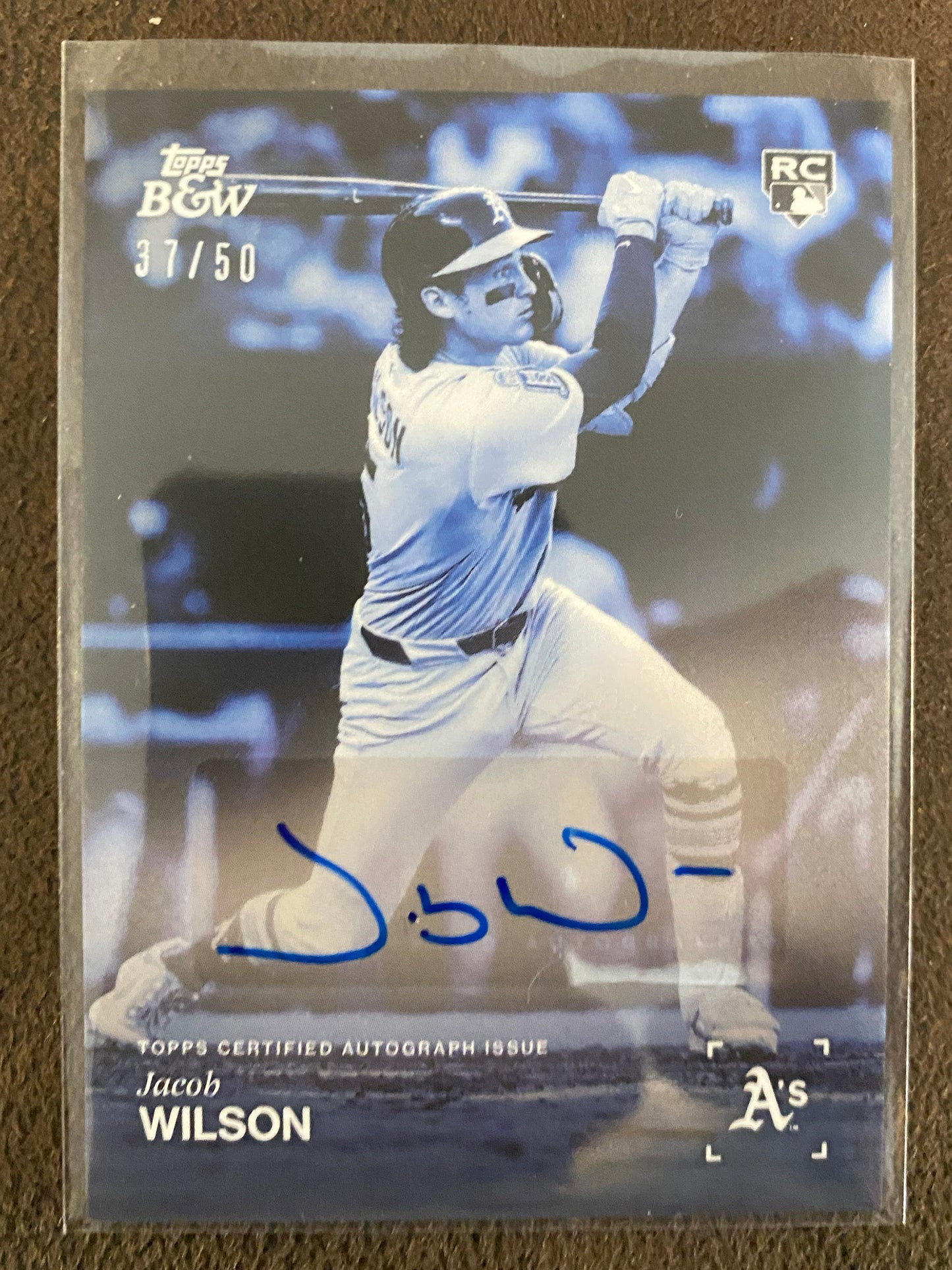 Jacob Wilson - 2025 Topps Black And White - BLUE Rookie AUTO /50 - Athletics