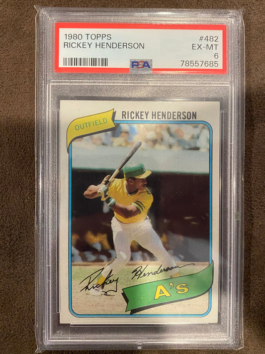 Rickey Henderson - 1980 Topps - Rookie (PSA 6) - Athletics