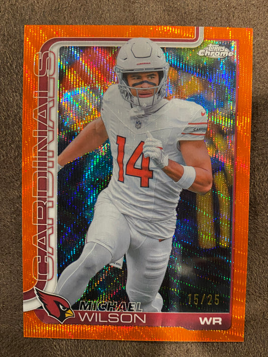 Michael Wilson - 2025 Topps Chrome - ORANGE Wave /25 - Cardinals
