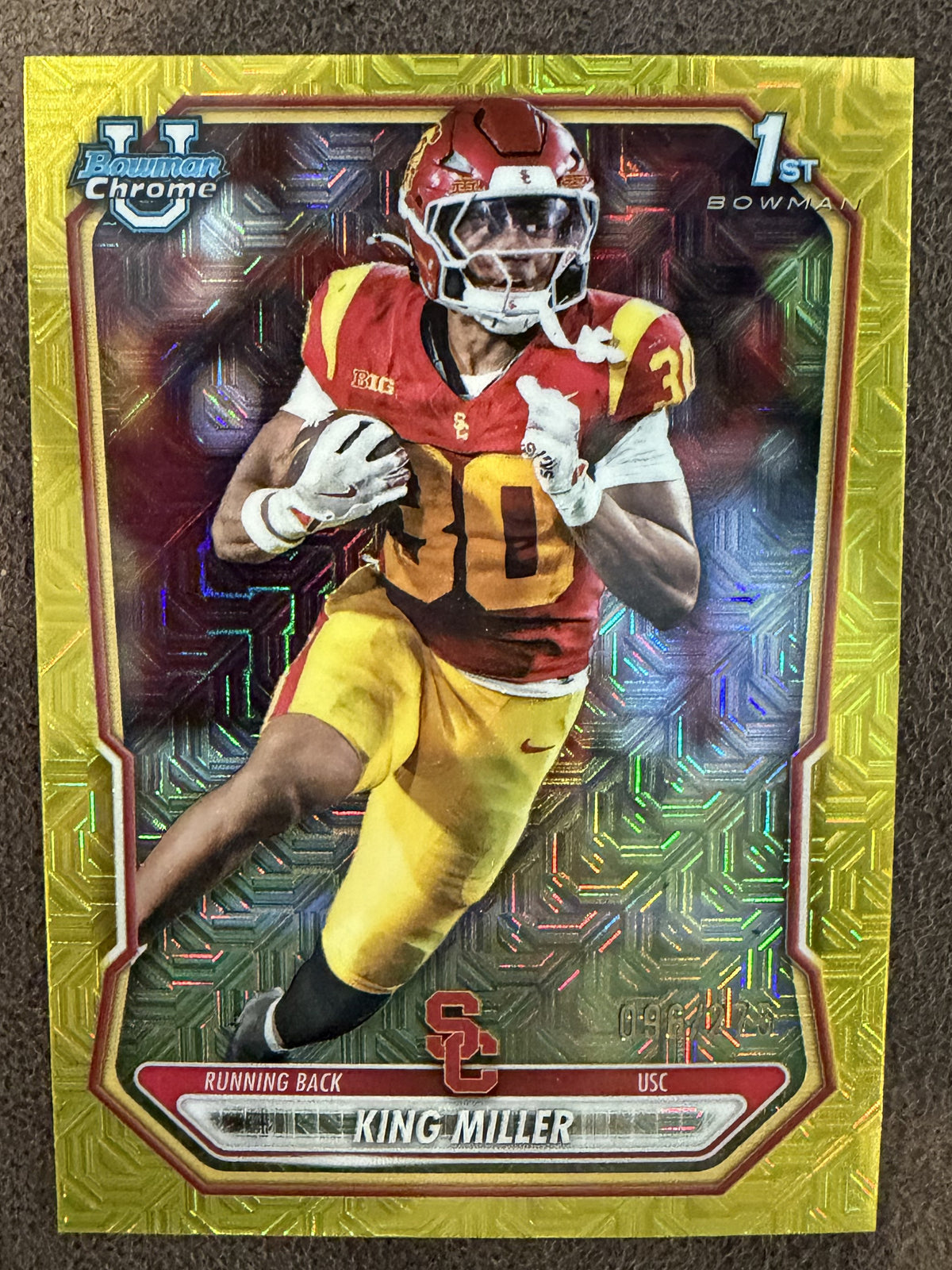 King Miller - 2026 Bowman Chrome - YELLOW 1st MOJO /275 - USC