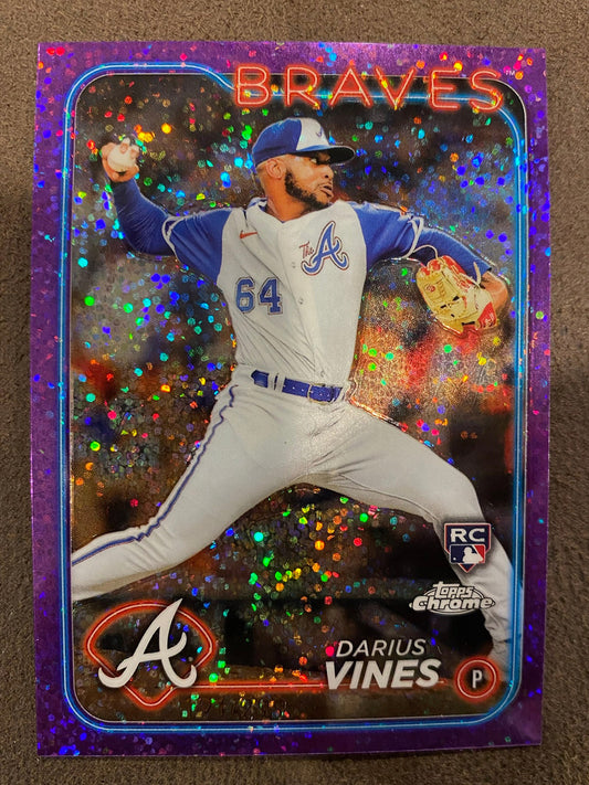 Darius Vines - 2024 Topps Chrome - Purple Speckle /299 - Braves