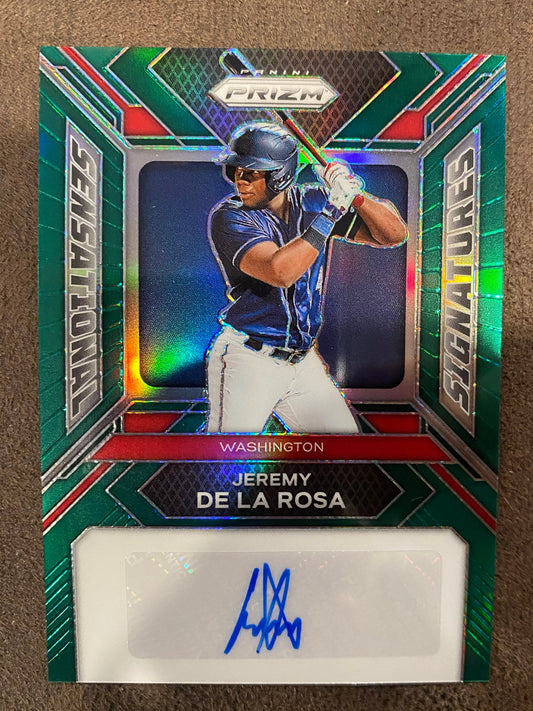 Jeremy De La Rosa - 2024 Panini Prizm - Green Sensational Signatures AUTO - Nationals