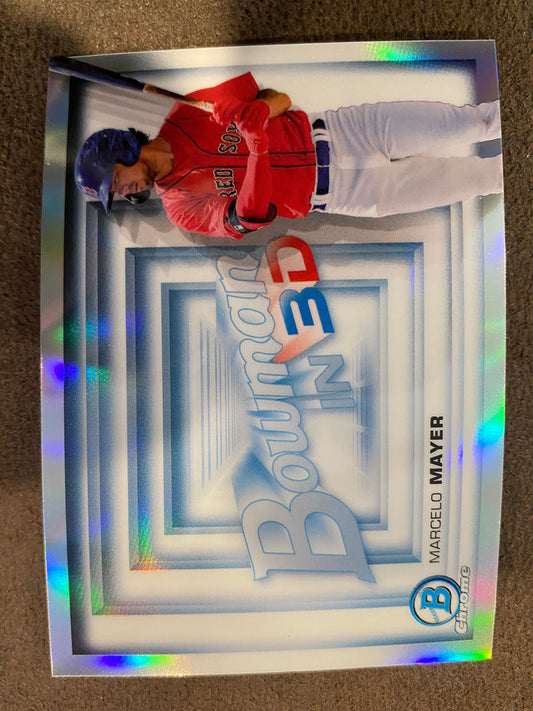 Marcelo Mayer - 2022 Bowman - Bowman in 3D Refractor - Red Sox