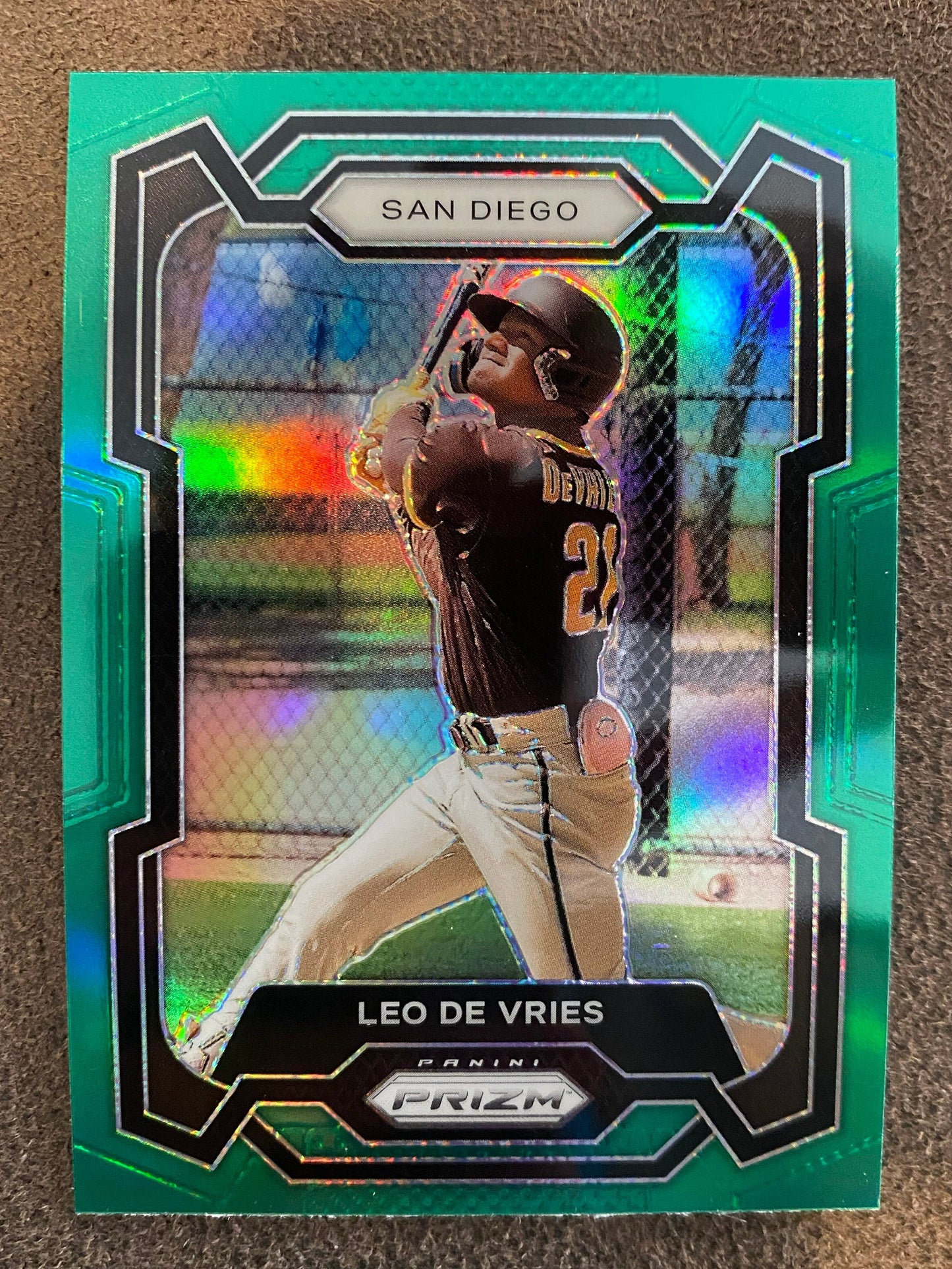 Leo De Vries - 2024 Panini Prizm - Green Refractor - Padres