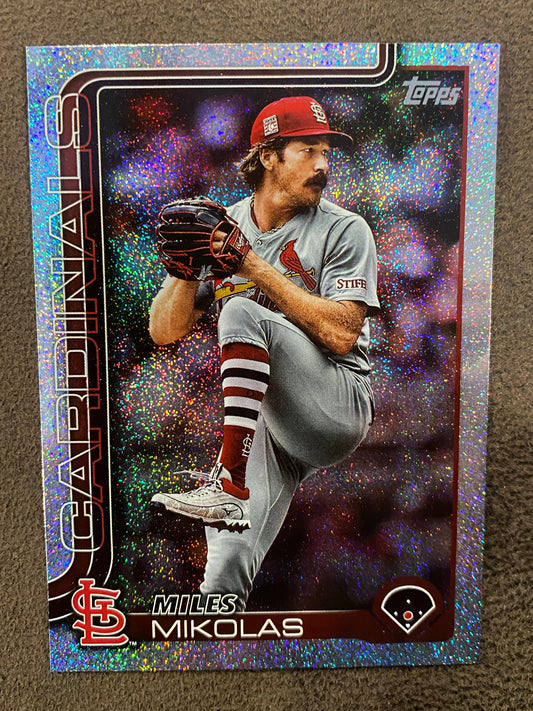 Miles Mikolas - 2025 Topps Series 1 - Sand Glitter Parallel - Cardinals