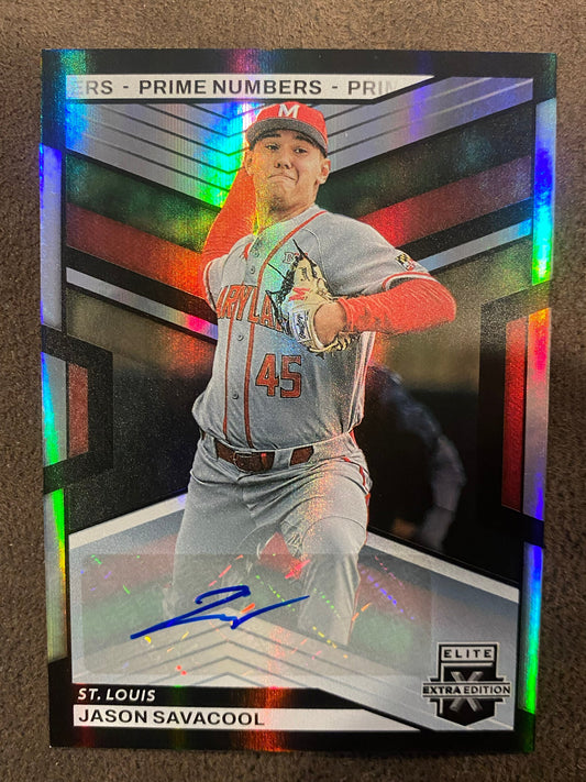 Jason Savacool - 2023 Panini Elite Extra - Prime Numbers AUTO /200 - Cardinals
