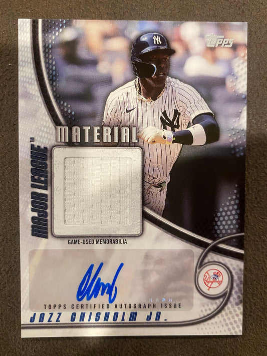 Jazz Chisholm Jr. - 2025 Topps Series 1 - Major League Material Game Used AUTO RELIC /50 - Yankees