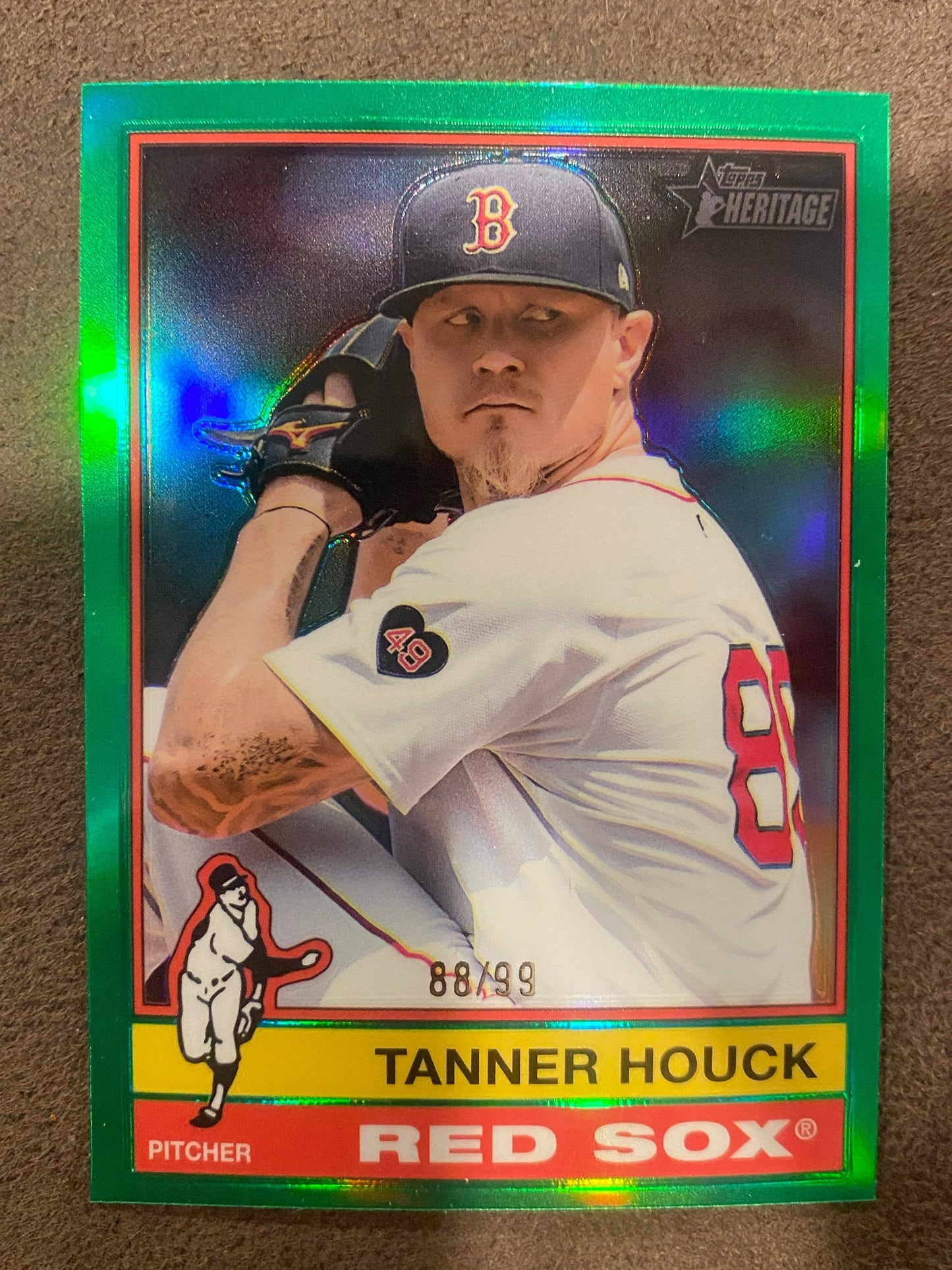 Tanner Houck - 2025 Topps Heritage - Green Refractor /99 - Red Sox