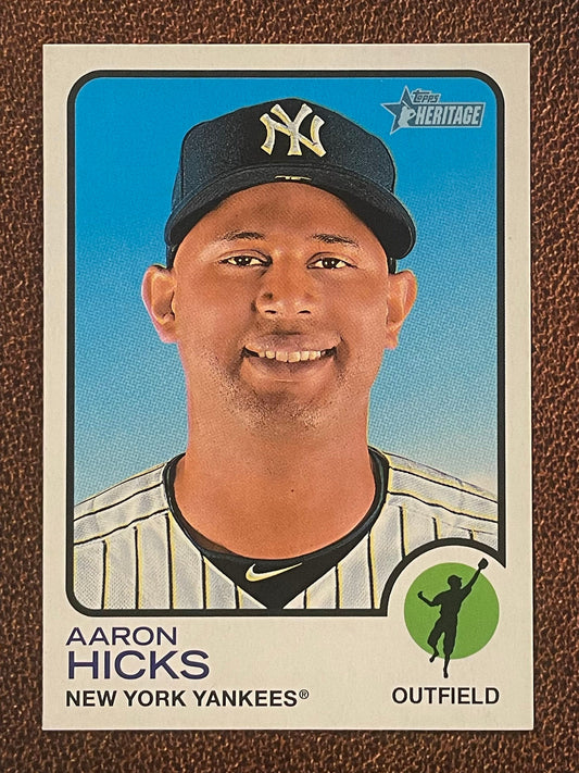 Aaron Hicks - 2022 Topps Heritage High Number - Short Print - Yankees