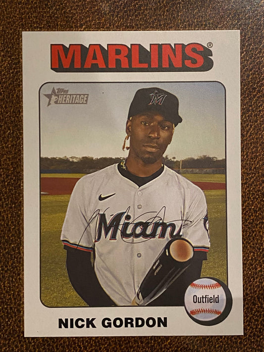 Nick Gordon - 2024 Topps Heritage High Number - White Border - Marlins