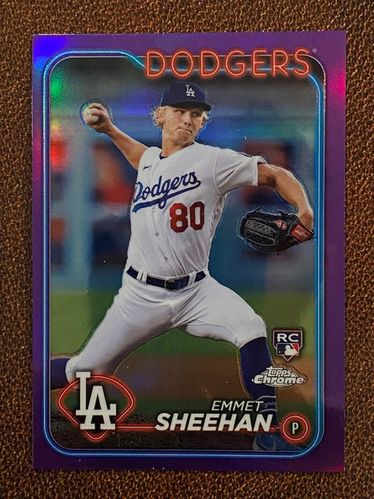 Emmet Sheehan - 2024 Topps Chrome - Rookie Purple Refractor /250 - Dodgers