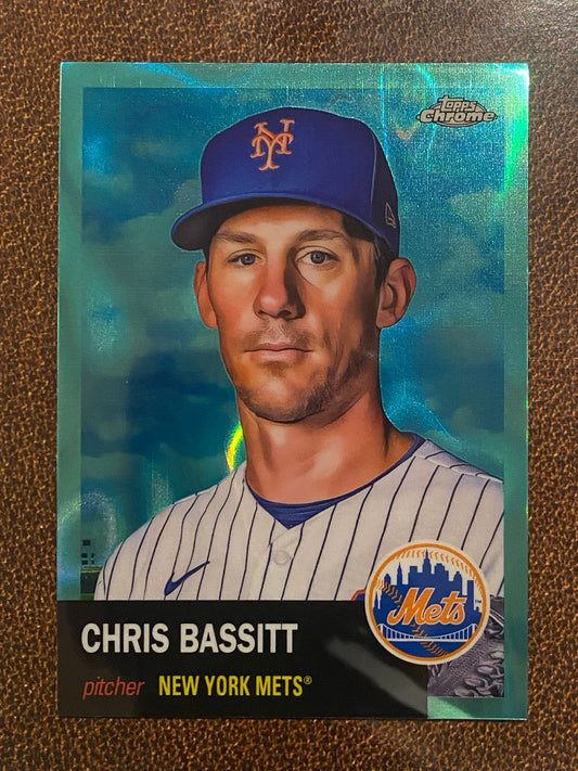 Chris Bassitt - 2022 Topps Chrome Platinum Anniversary - Aqua Raywave /299 - Mets