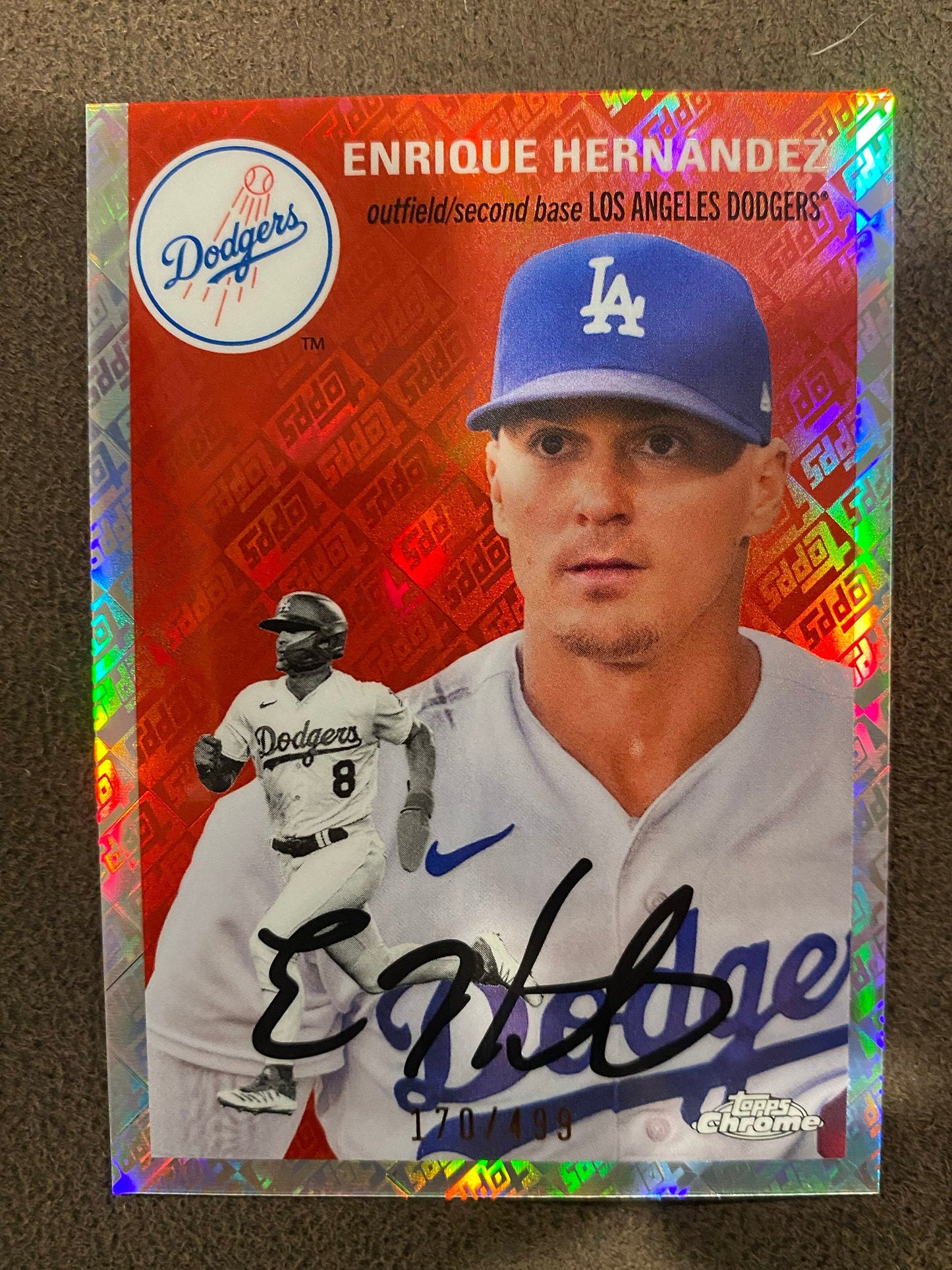 Enrique Hernandez - 2023 Topps Chrome Platinum Anniversary - Logo Refractors /499 - Dodgers