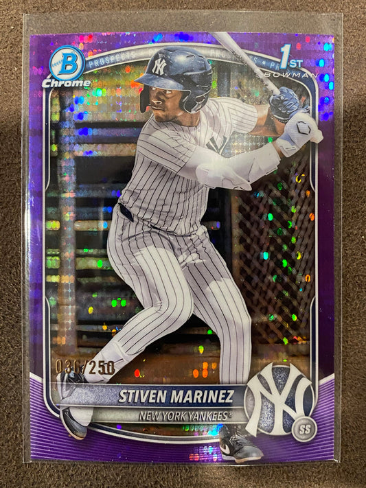 Stiven Marinez - 2025 Bowman Chrome - Purple Pulsar /250 - Yankees