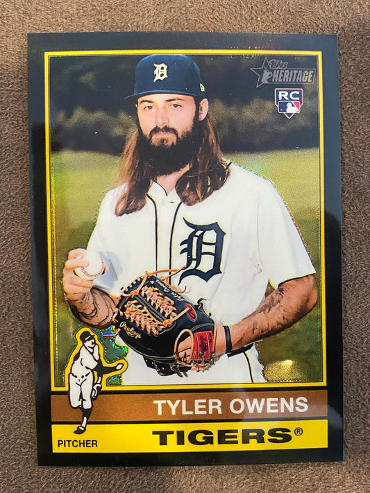 Tyler Owens - 2025 Topps Heritage High Number - Black Refractor /76 - Tigers