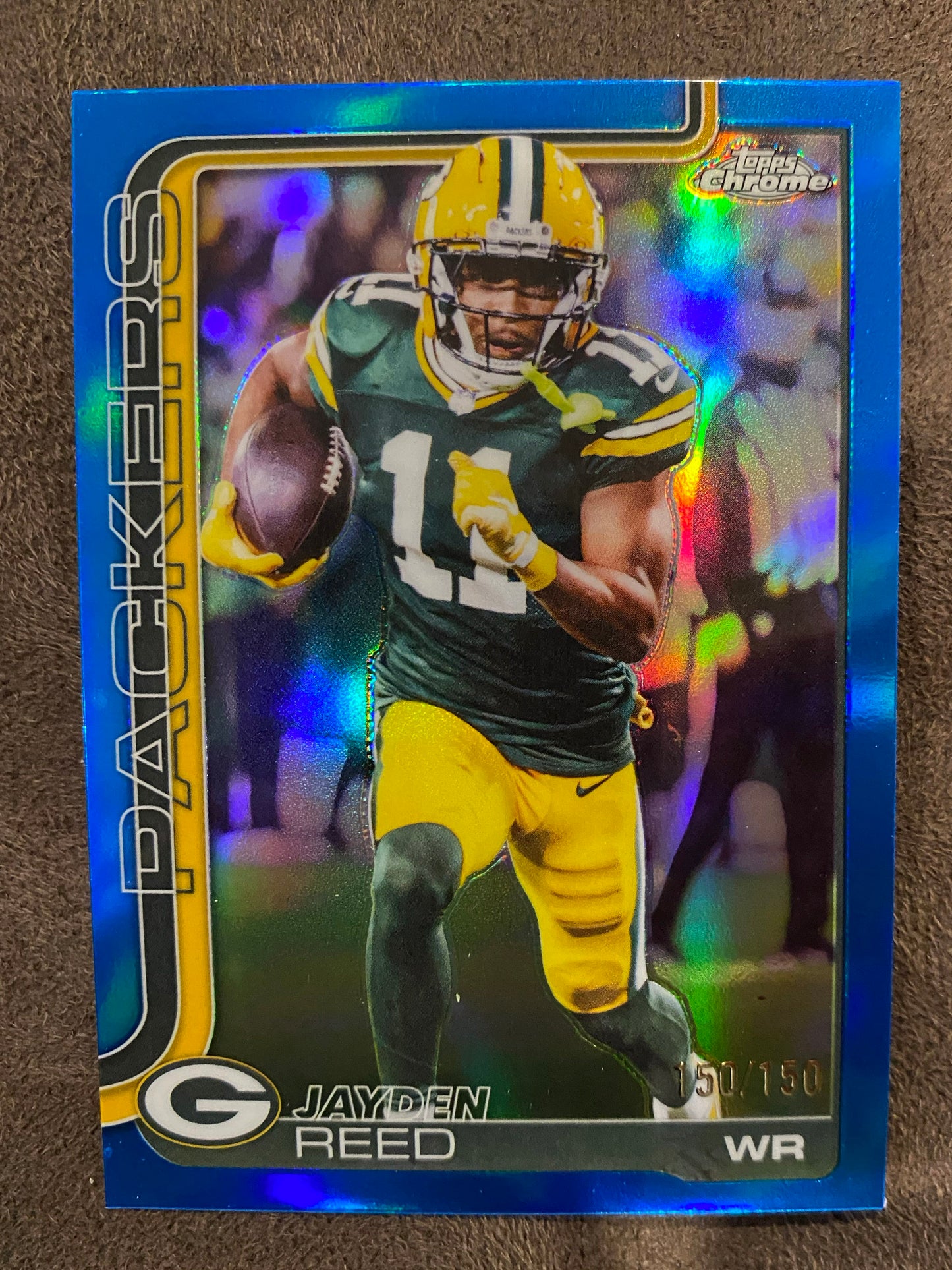 Jayden Reed - 2025 Topps Chrome - BLUE Refractor /150 - Packers