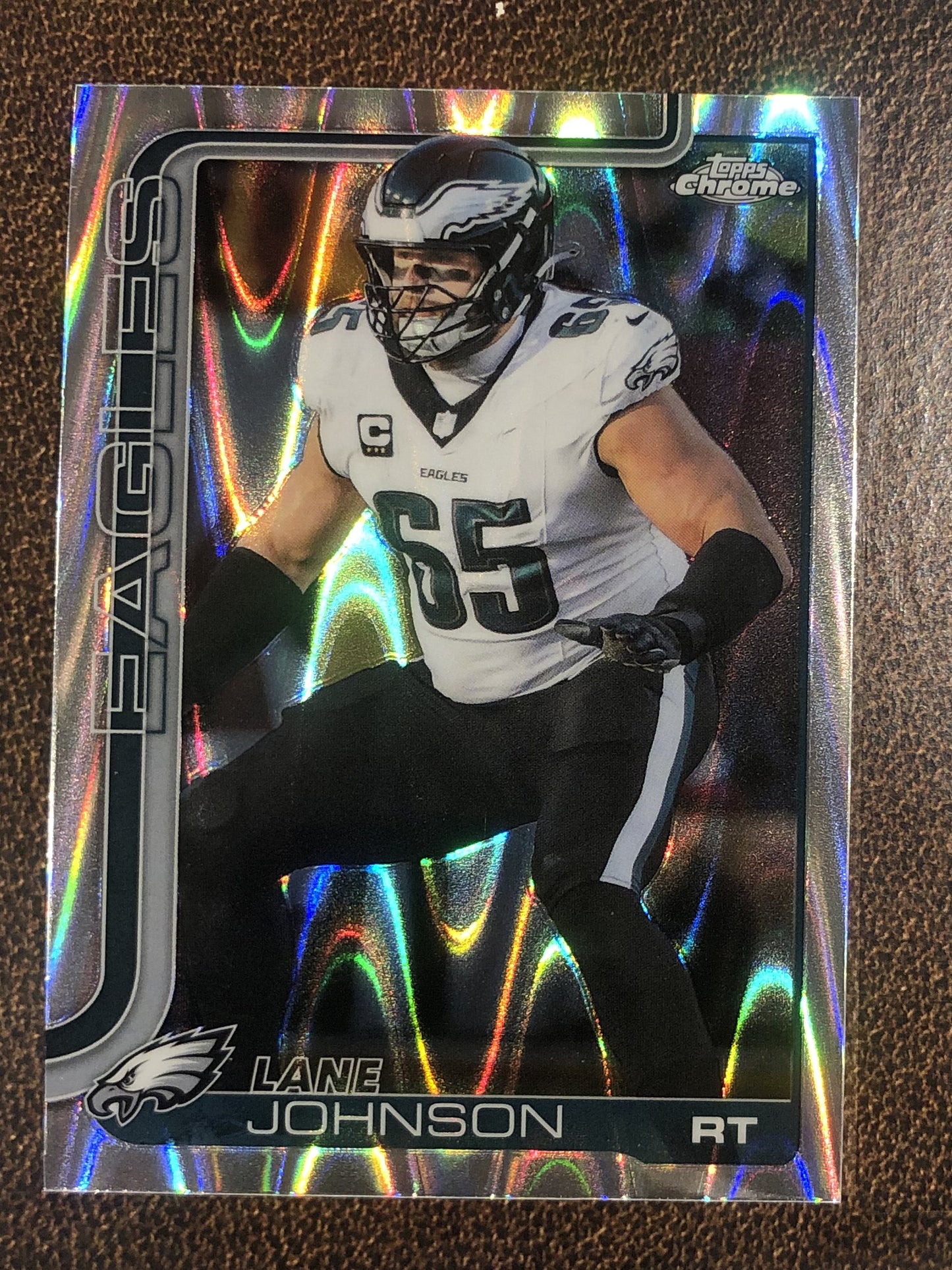 Lane Johnson - 2025 Topps Chrome - Raywave Refractor - Eagles