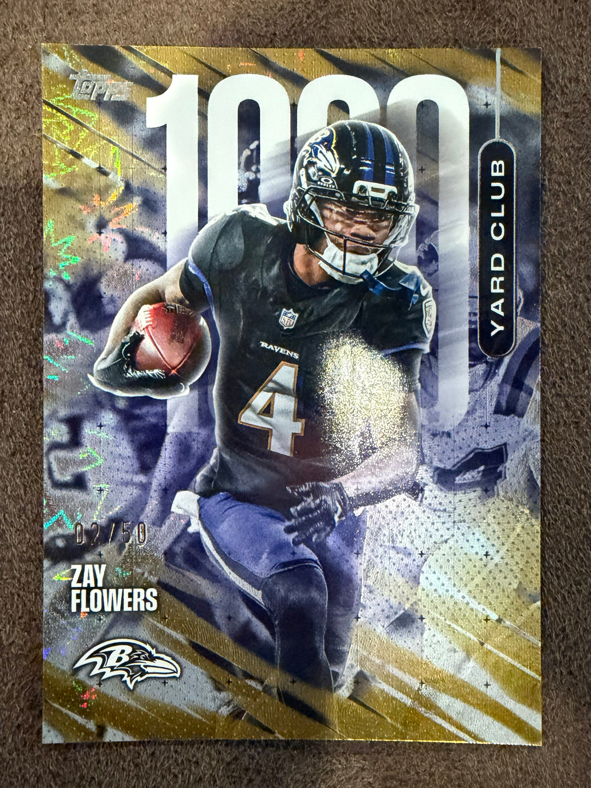 Zay Flowers - 2026 Topps Flagship - 1000 Yard Club SP GOLD Foil /50 - Ravens