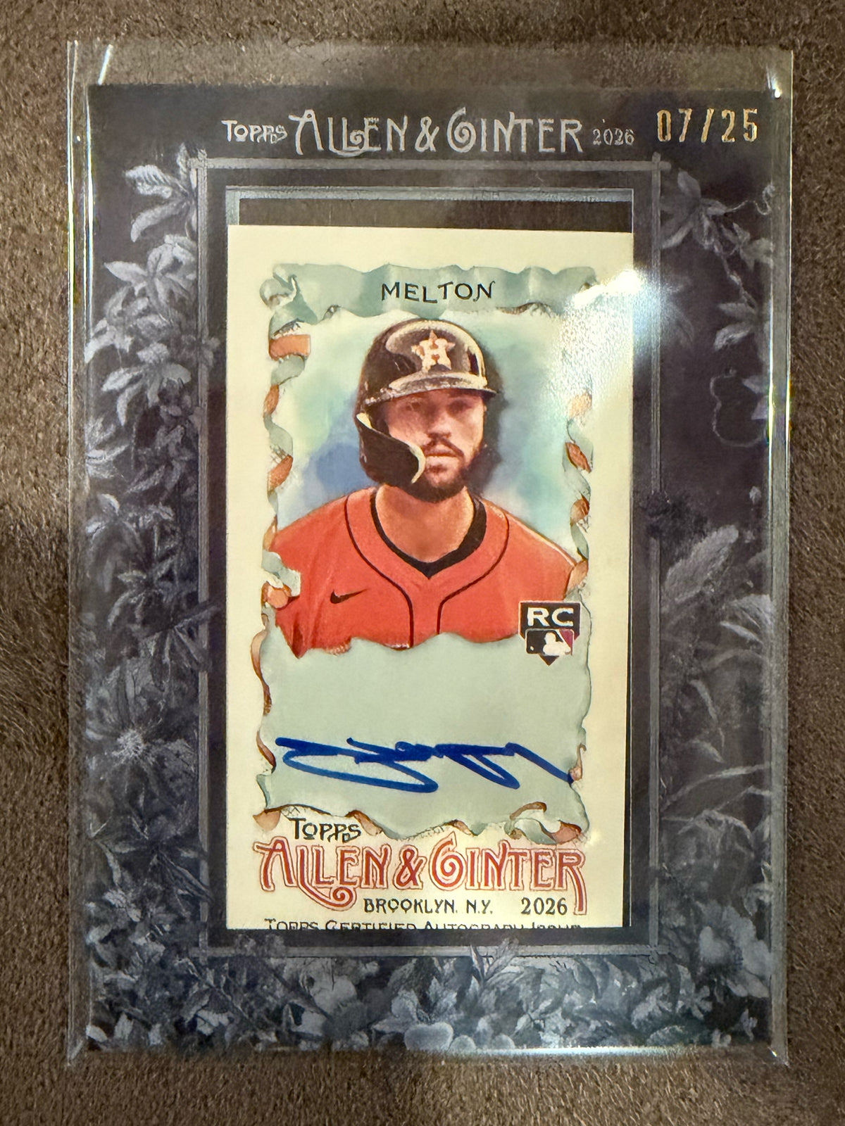 Jacob Melton - 2026 Allen & Ginter - BLACK Framed Mini AUTO /25 - Astros
