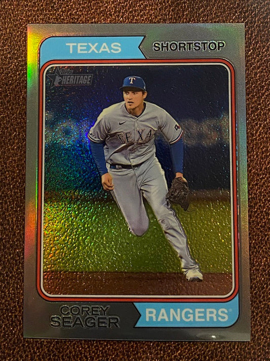 Corey Seager - 2023 Topps Heritage - Silver Refractor /374 - Rangers
