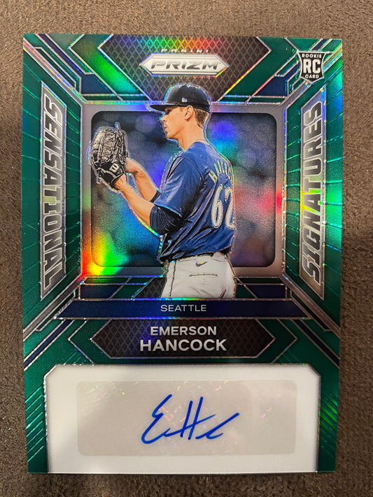 Emerson Hancock - 2024 Panini Prizm - Green Sensational Signatures AUTO - Mariners