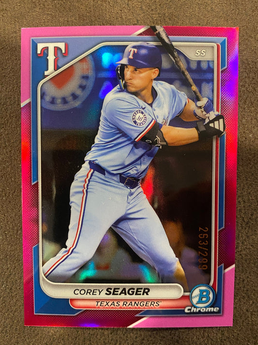 Corey Seager - 2024 Bowman Chrome - Pink /299 - Rangers