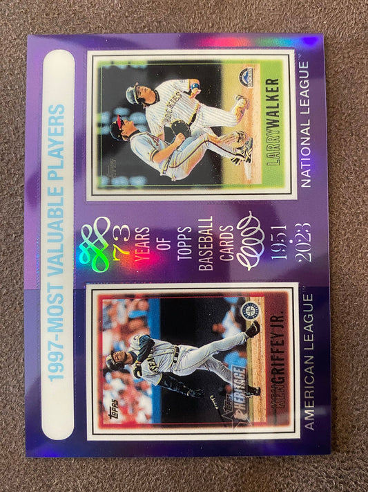 Larry Walker / Ken Griffey Jr. - 2024 Topps Heritage High Number - Purple Refractor - Rockies