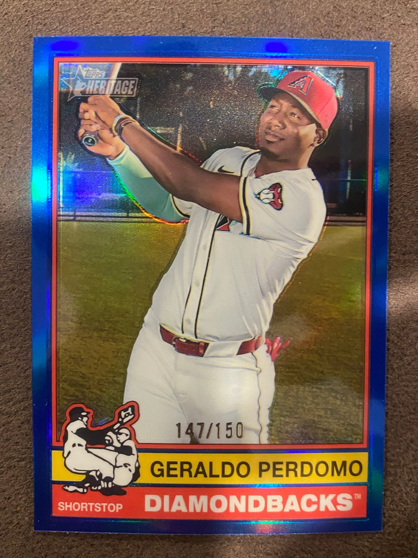 Geraldo Perdomo - 2025 Topps Heritage - Blue Refractor /150 - Diamondbacks