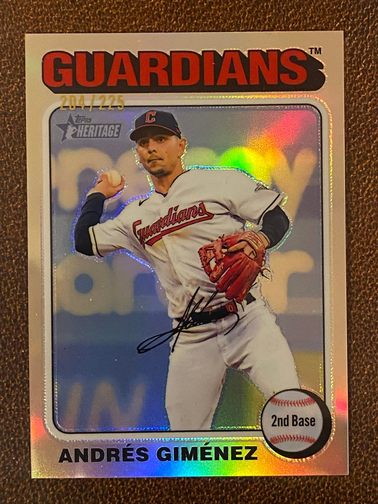 Andres Gimenez - 2024 Topps Heritage High Number - Silver /225 - Guardians