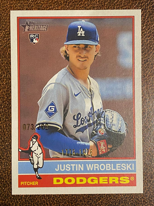 Justin Wrobleski - 2025 Topps Heritage - Bicentennial /200 - Dodgers