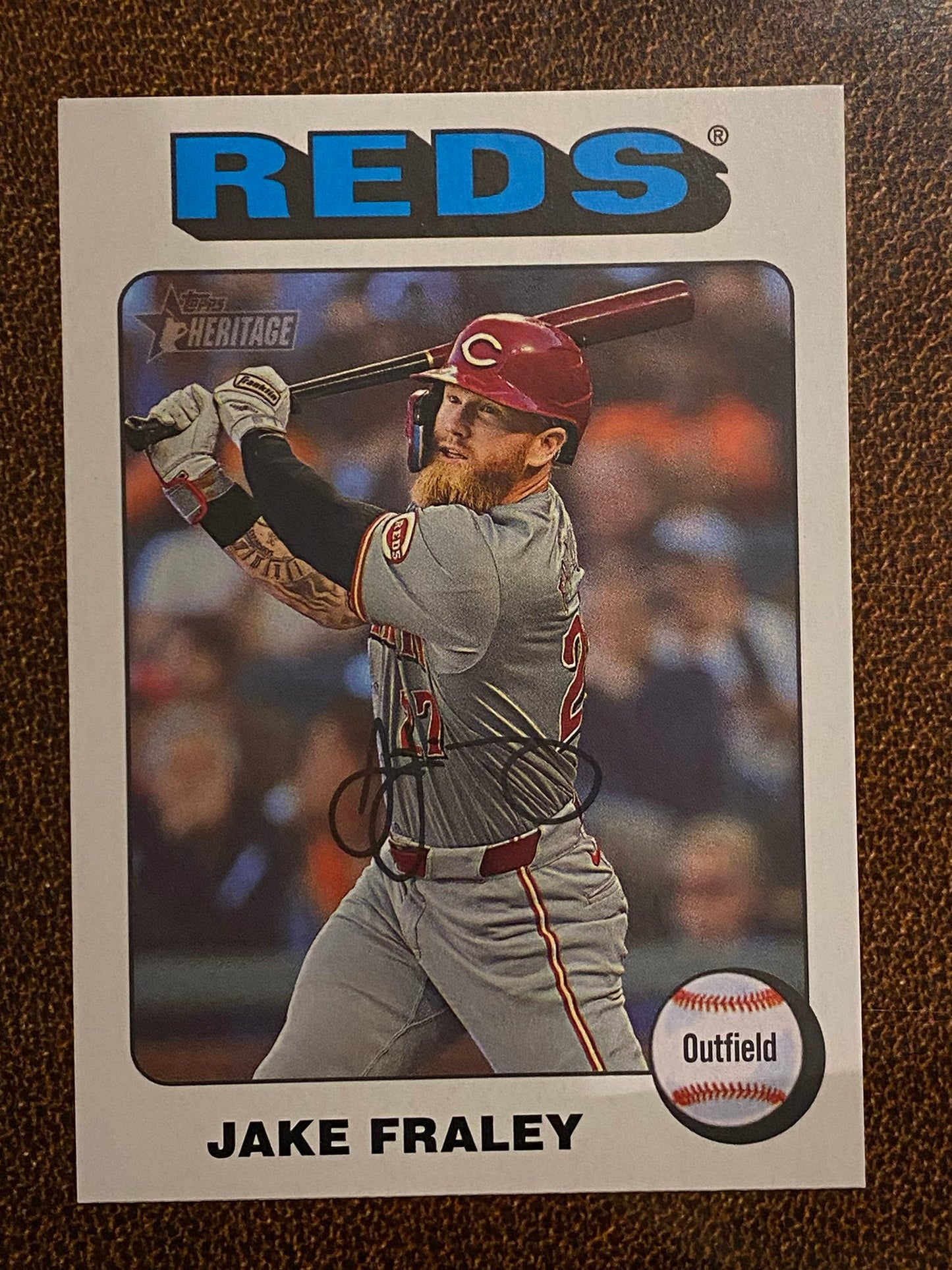 Jake Fraley - 2024 Topps Heritage High Number - White Border - Reds