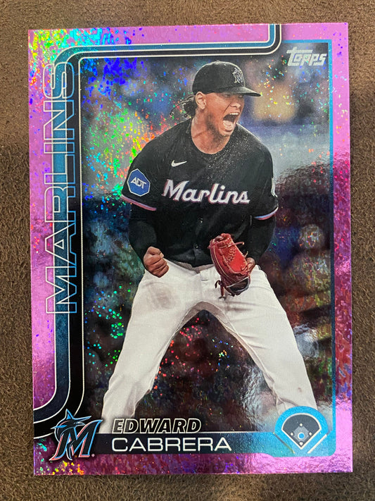 Edward Cabrera - 2025 Topps Series 2 - Pink Holofoils - Marlins