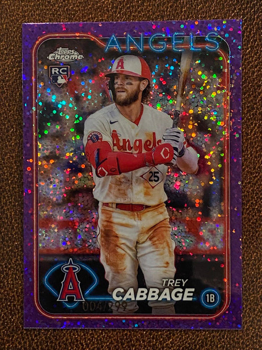 Trey Cabbage - 2024 Topps Chrome - Rookie Purple Sparkle /299 - Angels