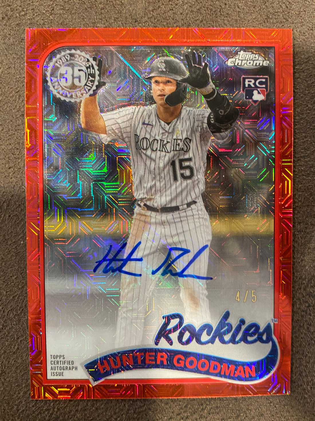 Hunter Goodman - 2024 Topps Chrome Update - Red Rookie Mojo AUTO /5 ...