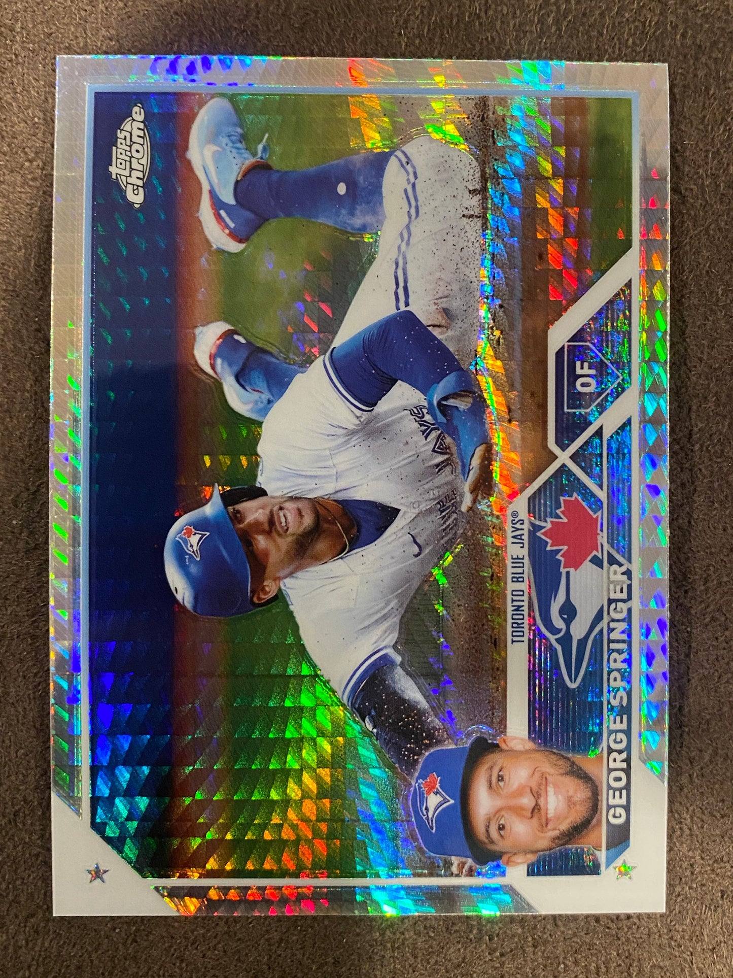 George Springer - 2023 Topps Chrome - Prism Refractor - Blue Jays