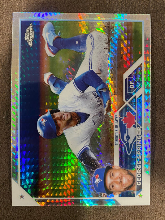 George Springer - 2023 Topps Chrome - Prism Refractor - Blue Jays