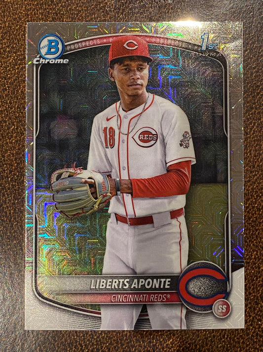 Liberts Aponte - 2025 Bowman Chrome - 1st Mojo - Reds