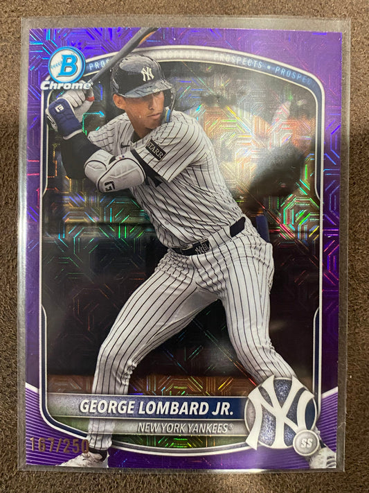 George Lombard Jr. - 2025 Bowman Chrome - Purple Mojo /250 - Yankees