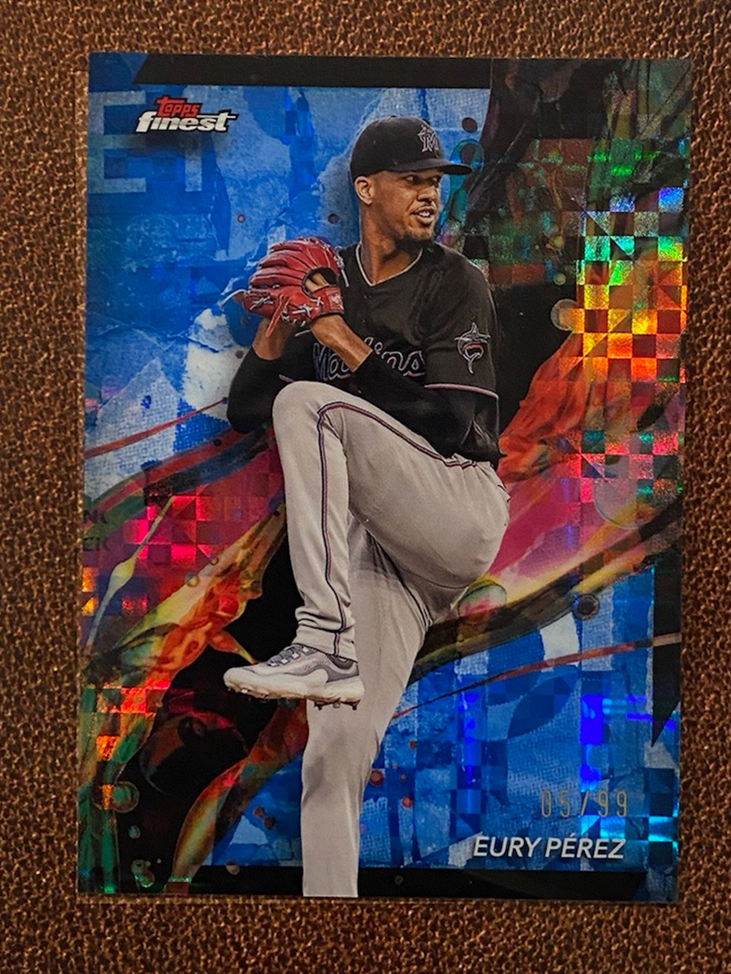 Eury Perez - 2024 Topps Finest - Blue Checkerboard /99 - Marlins