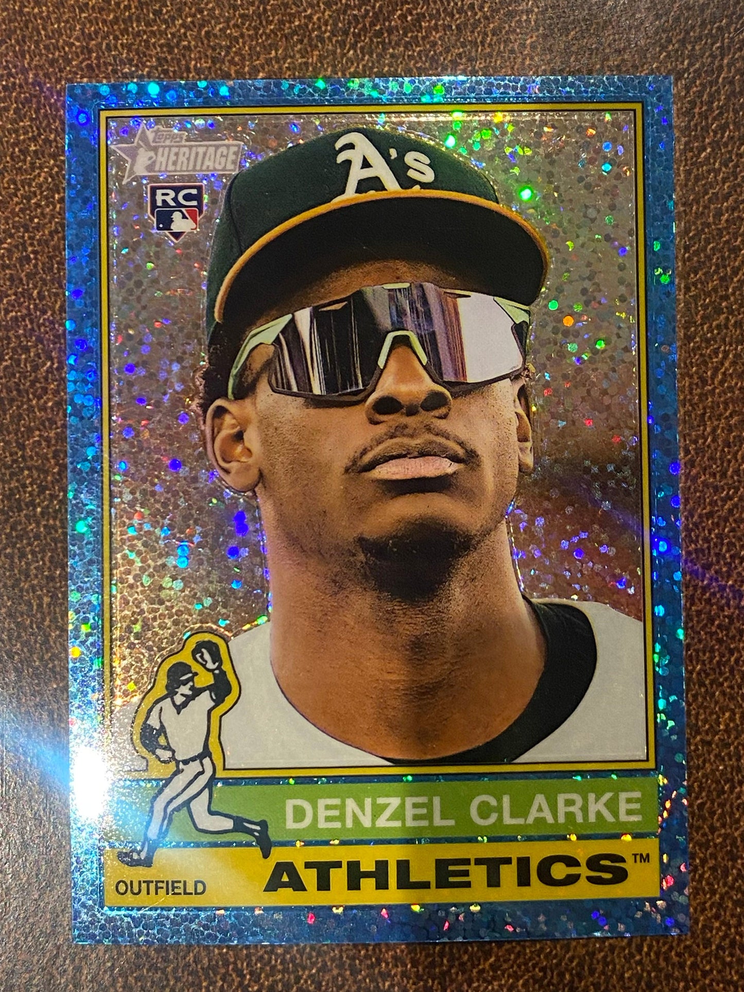 Denzel Clarke - 2025 Topps Heritage High Number - Blue Sparkle - Athletics