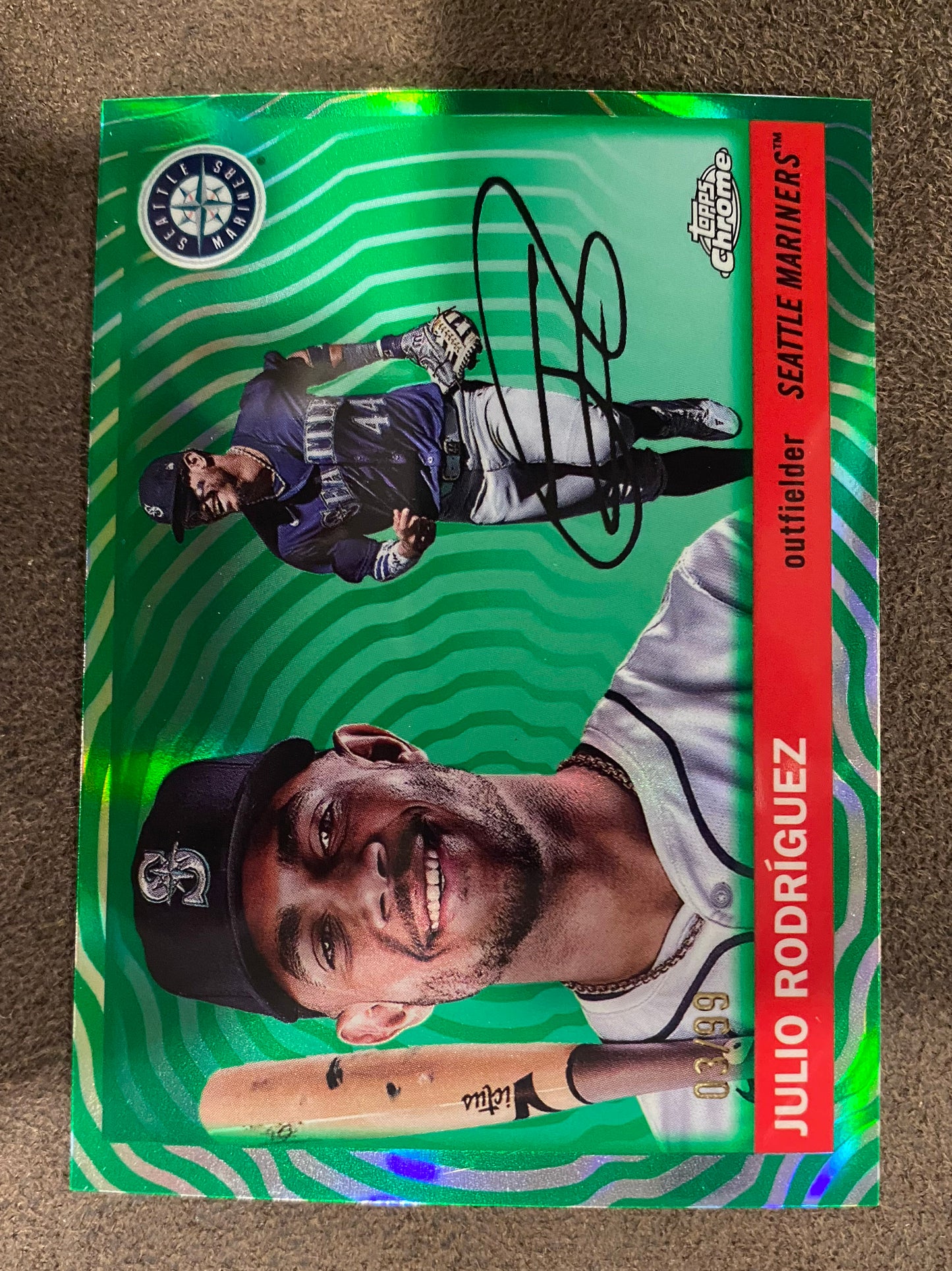 Julio Rodriguez - 2025 Topps Chrome Platinum - GREEN Vibrations /99 - Mariners