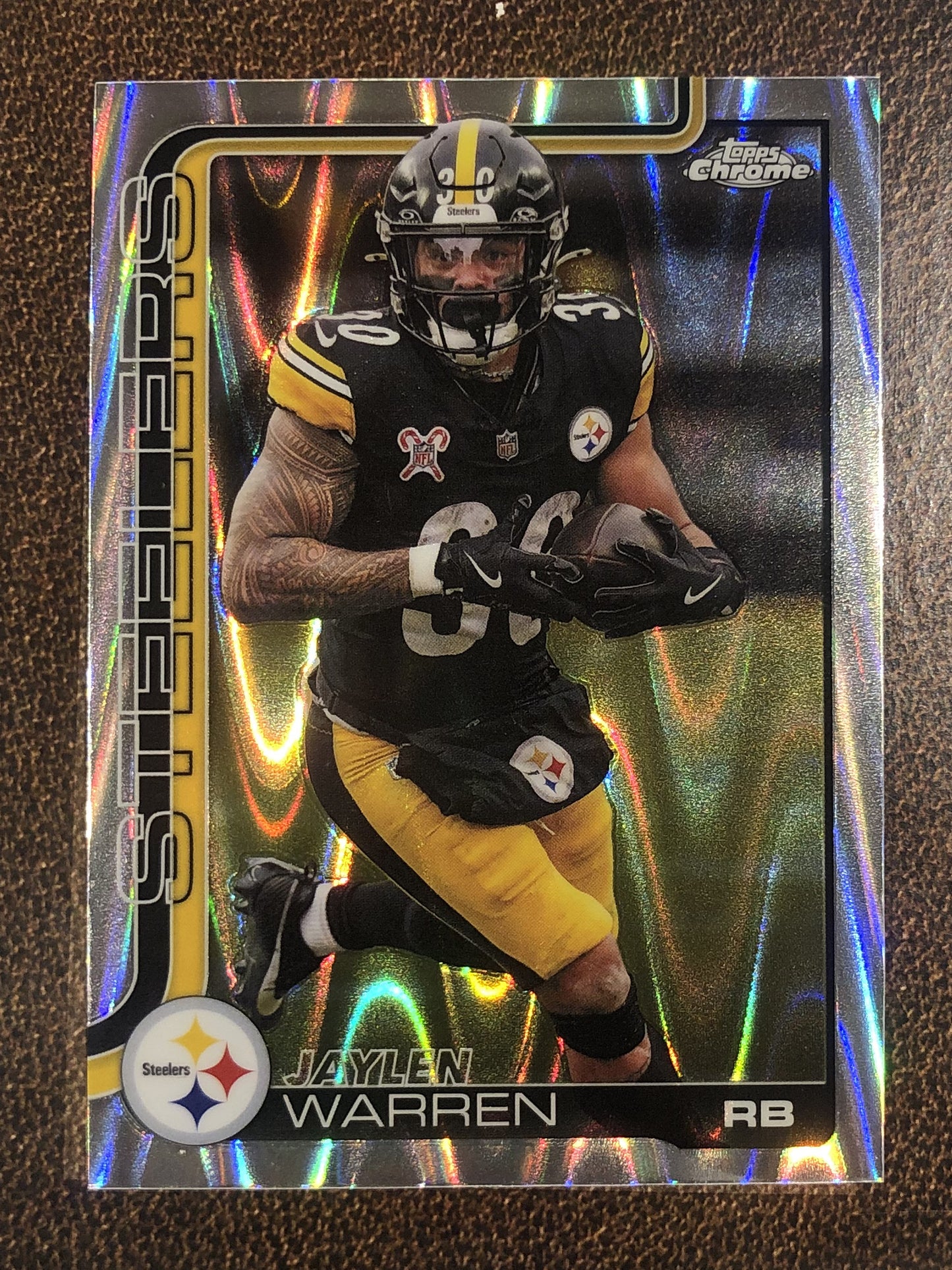 Jaylen Warren - 2025 Topps Chrome - Raywave Refractor - Steelers