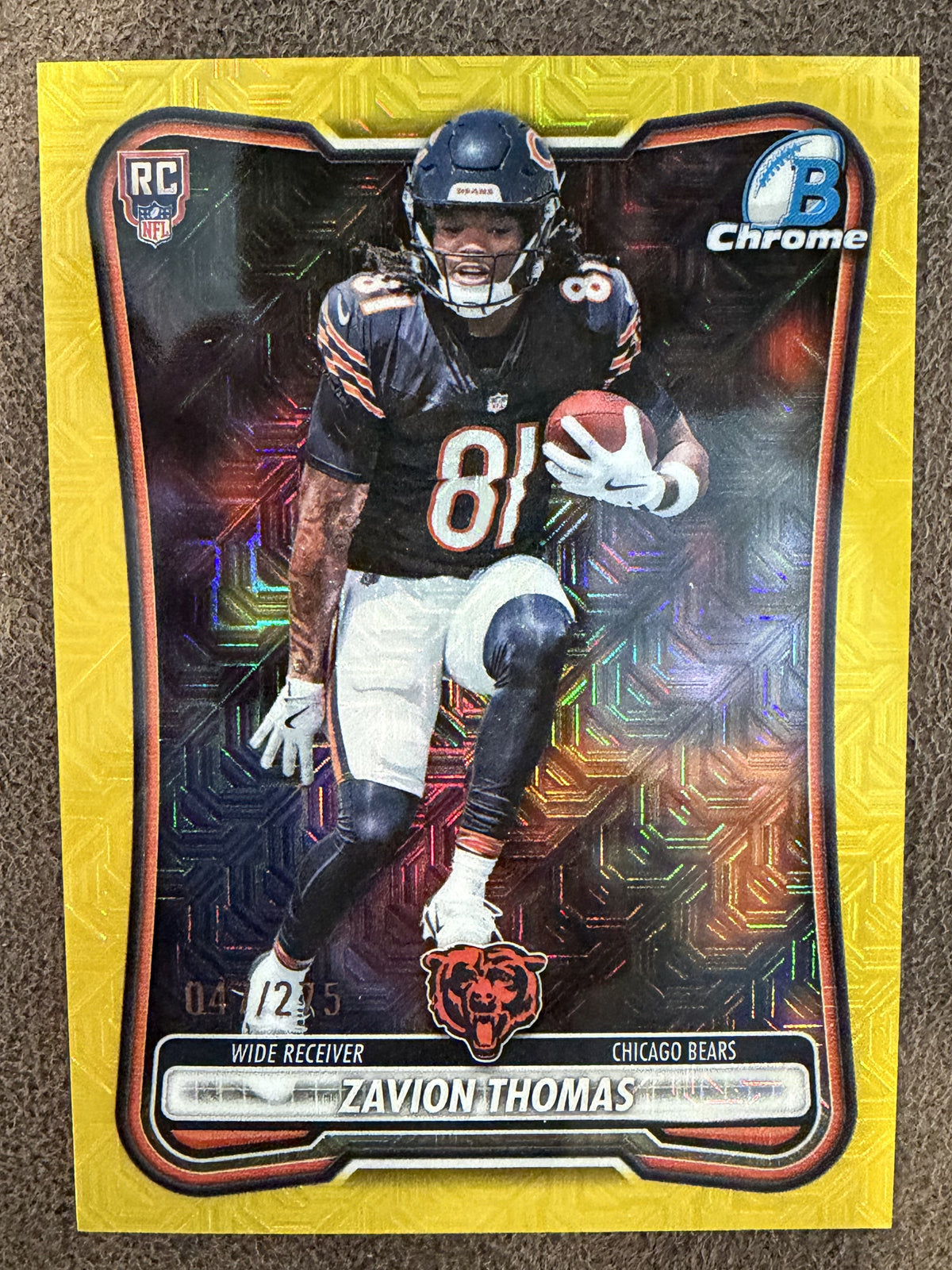 Zavion Thomas - 2026 Bowman Chrome - YELLOW MOJO /275 - Bears