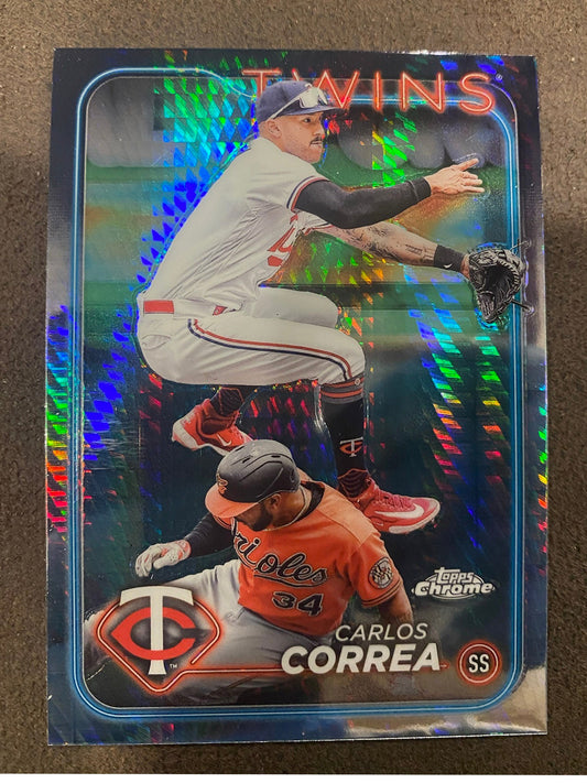 Carlos Correa - 2024 Topps Chrome - Prism Refractors - Twins